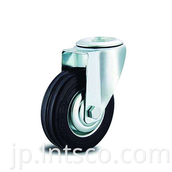 Industrial Bolt Hole Iron Core Rubber Swivel Casters